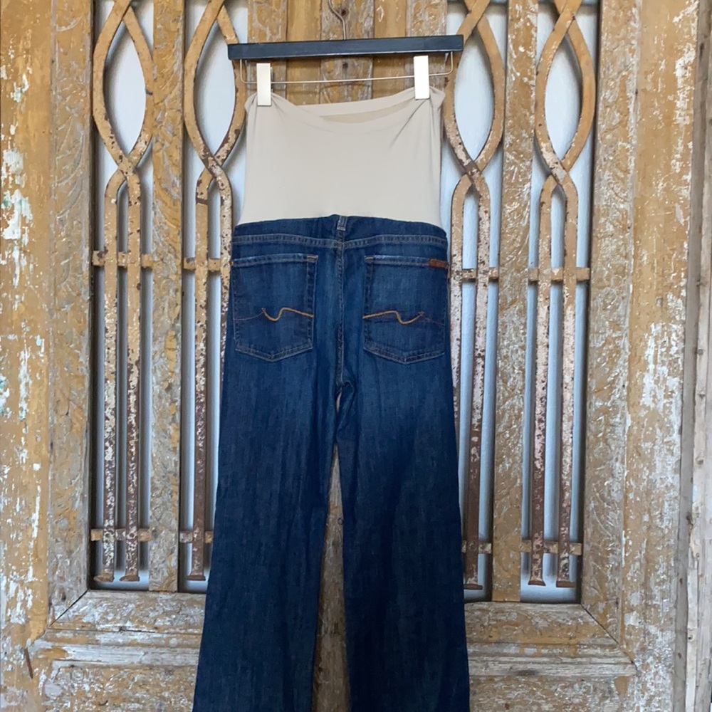 A PEA IN THE POD X  SEVEN 7 FOR ALL MANKIND JEANS 31 MATERNITY BELLY PANEL